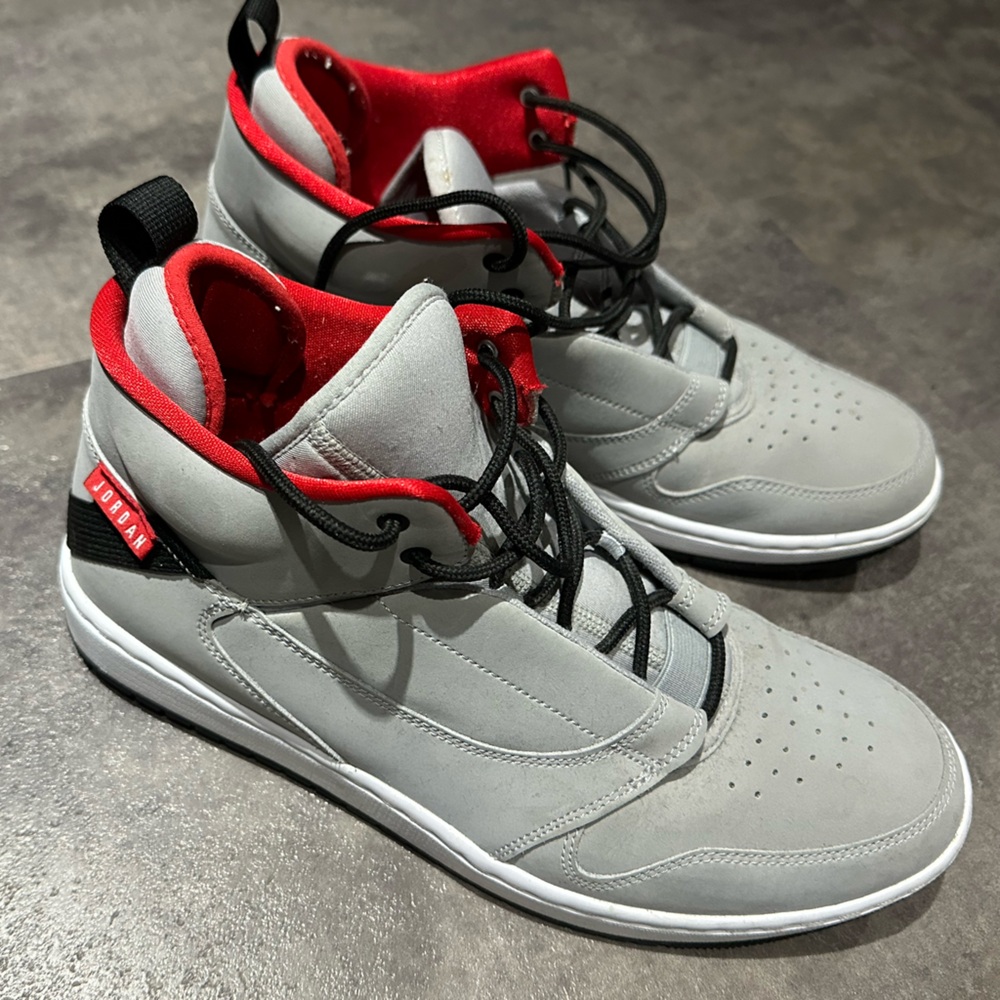 Jordan Gray and Red Sneakers